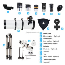 Load image into Gallery viewer, UNISTAR astronomical Telescope 130EQ Newtonian Reflector Telescopes for Adults Professional Telescope 130650 with EQ mount for Astronomy (7979623088385)