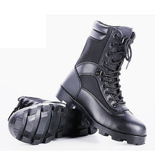 Load image into Gallery viewer, TACPRAC combat research water-proof steel toe tactical boots in black (7975179419905)