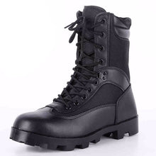 Load image into Gallery viewer, TACPRAC combat research water-proof steel toe tactical boots in black (7975179419905)