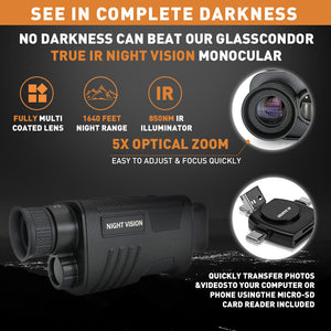 INSIGNIA Thermal vision monocular Rechargeable Digital Night Vision HD Scopes Function for Outdoor Surveillance Security (8065120633089)