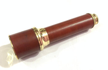 Load image into Gallery viewer, PRIMUS Shinny Brass Red Leather Finish Telescope with Sun Shade Spyglass Scope (7972866818305)