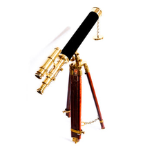 Load image into Gallery viewer, DISCOVER Antique Primus Marine Collectible Double Barrel Tripod Telescope (7972874453249)