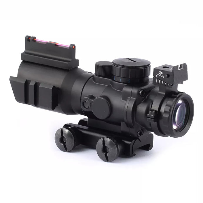 INSIGNIA Hunting Optics 4x32 dual illuminated compact scope with fiber optic sight for hunting (7974752616705)