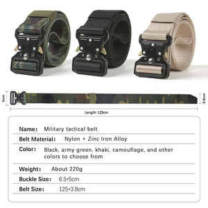 TACPRAC Custom Outdoor Tactical Heavy-Duty Adjustable Tactical Military Belt (7975868334337)