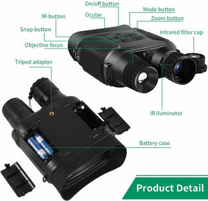 INSIGNIA Night Vision Hunting Binoculars-Digital Infrared with Large Viewing Screen Can Take Day or Night IR Photos (7996237709569)
