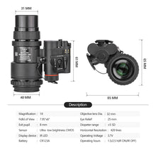 Load image into Gallery viewer, INSIGNIA pvs18 Night Vision 1X32 Infrared Digital Scope right and left eyes night sight binocular HK27-0032 (7974750617857)