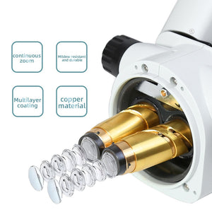 RACTOR OPTICA RO-X6S Continuous Zoom Stereo Trinocular Microscope (7980416401665)